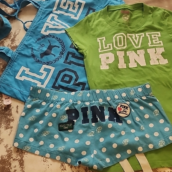 Pink Shorts, Tee, and Hand Bag. Size: S/M/OS - Picture 2 of 9